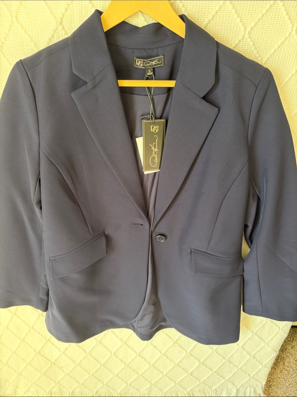 DG2 by Diane Gilman Navy Single-Button Blazer